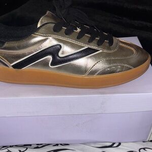 Madden Girl Gold and Black Women's Sneakers